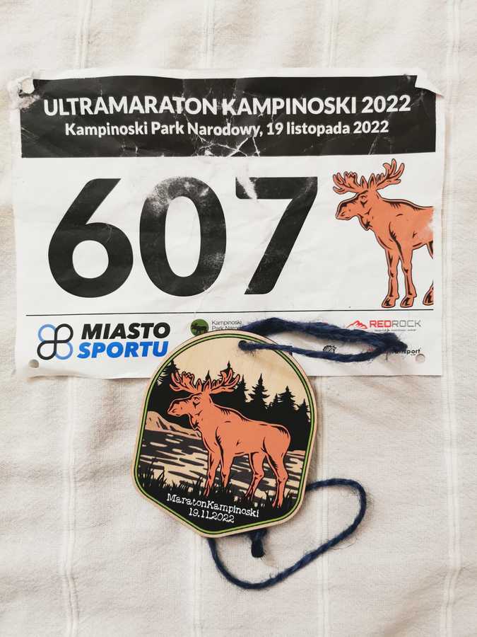 Medal z ultramaratonu Kampinoskiego