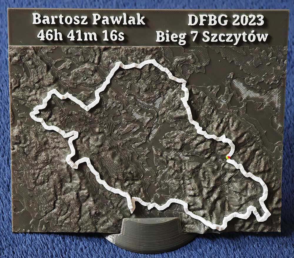 mapa z biegu - pamiątka biegacza