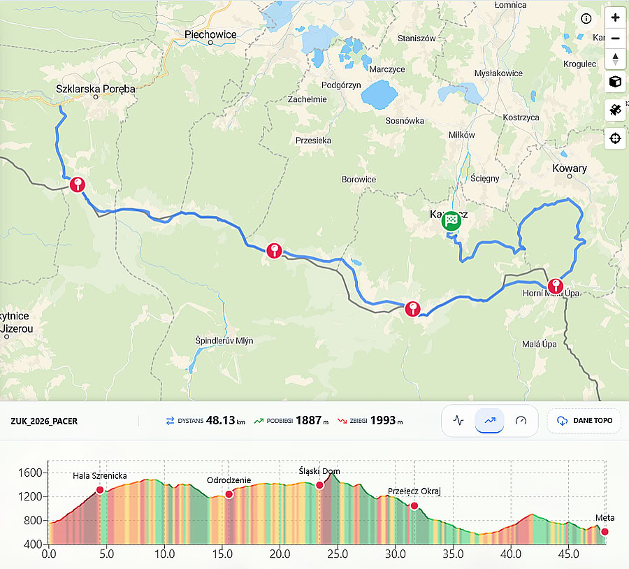 Zimowy Ultramaraton Karkonoski 2026 2 ZUK2026 mapka